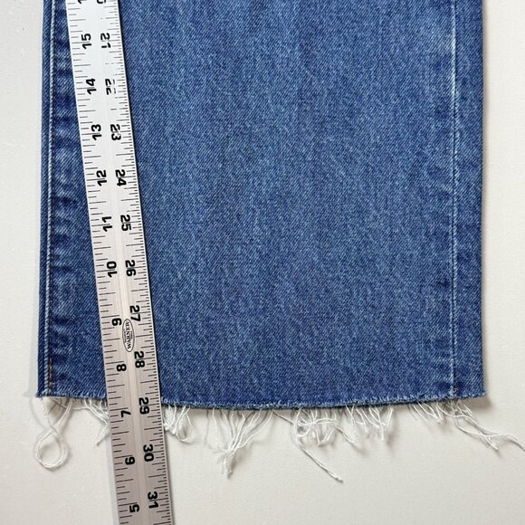 Express Jeans Womens 10L Blue 90s Ankle Boot Mid Rise Raw Hem Distressed Denim - Picture 8 of 10